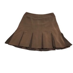 For the republic Women’s Brown Pleated Skirt Career Business Knee Length Sz 14